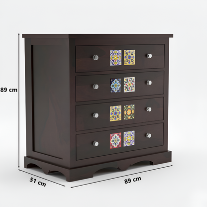 JH Decore Solid Sheesham Wood Handcrafted Chest of Drawers