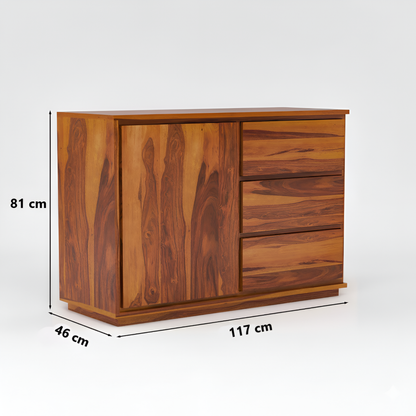 JH Decore Solid Sheesham Wood Sideboard Cabinet