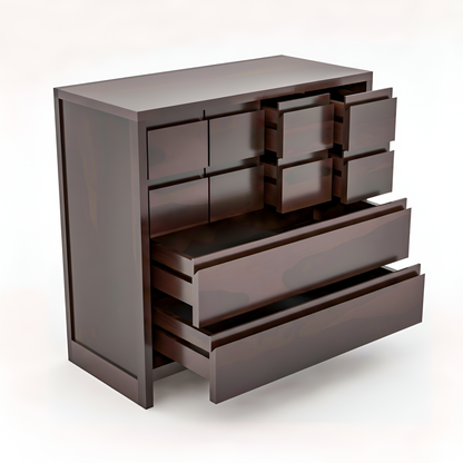 JH Decore Solid Sheesham Wood Modern Chest of Drawers Storage Cabinet