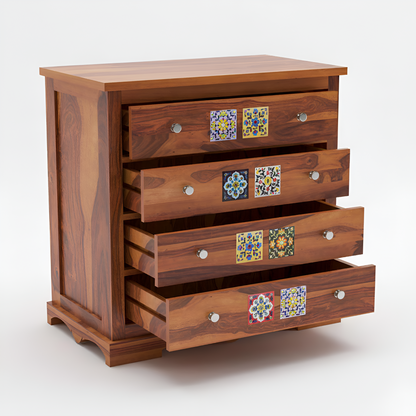 JH Decore Solid Sheesham Wood Handcrafted Chest of Drawers