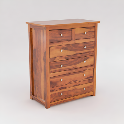 JH Decore Solid Sheesham Wood 6 Drawer Chest of Drawers Storage Cabinet