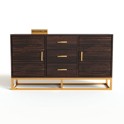 Sheesham Wood Sideboard Cabinet with 3 Drawers & 2 Doors | JH Decor - Image 2