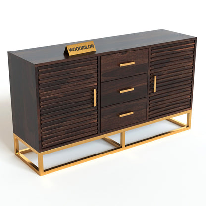 Sheesham Wood Sideboard Cabinet with 3 Drawers & 2 Doors | JH Decor - Image 3