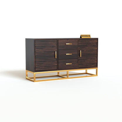 Sheesham Wood Sideboard Cabinet with 3 Drawers & 2 Doors | JH Decor - Image 5